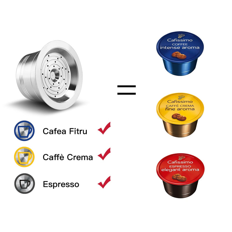 A set of reusable Nespresso coffee capsules, perfect for making your favorite coffee at home while being environmentally friendly -- Simplecoffeecapsules